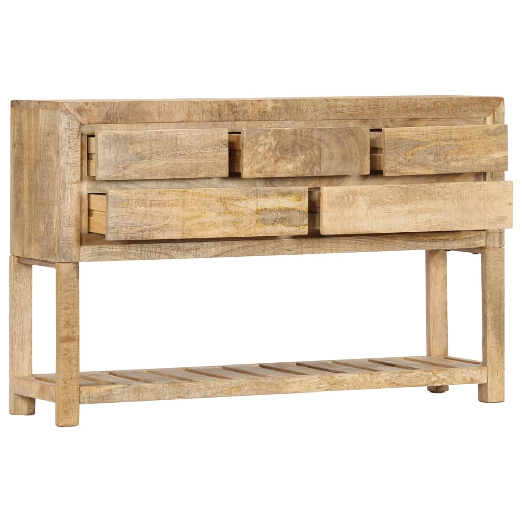 Solid Mango Wood Natural Look Sideboard 120x30x75 cm