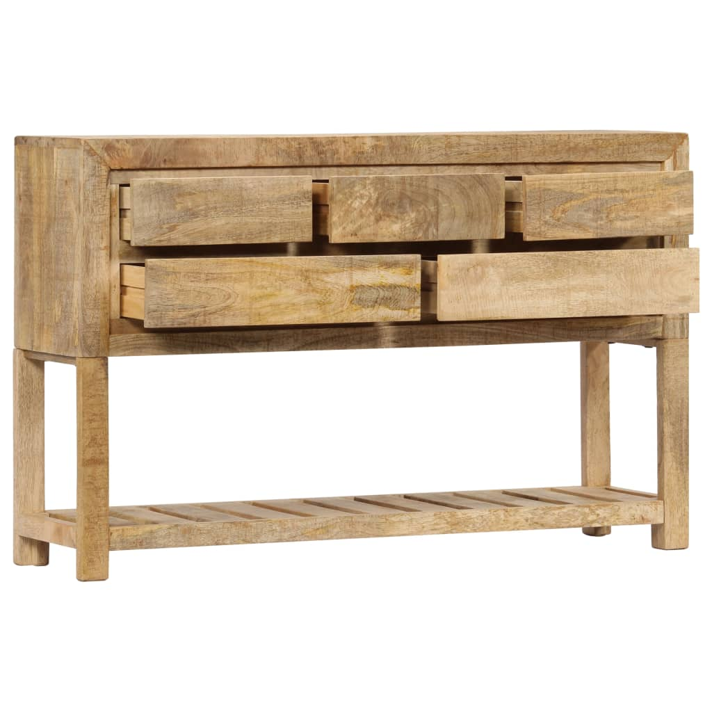 Solid Mango Wood Natural Look Sideboard 120x30x75 cm