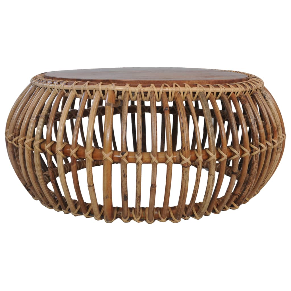 Natural Rattan Coffee Tables 2 pcs