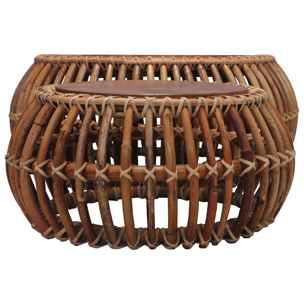 Natural Rattan Coffee Tables 2 pcs