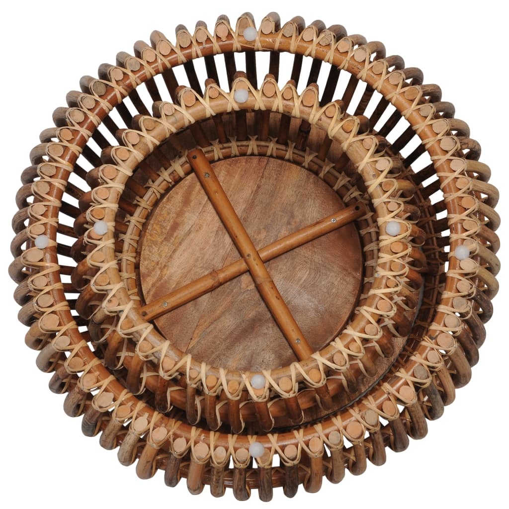 Natural Rattan Coffee Tables 2 pcs
