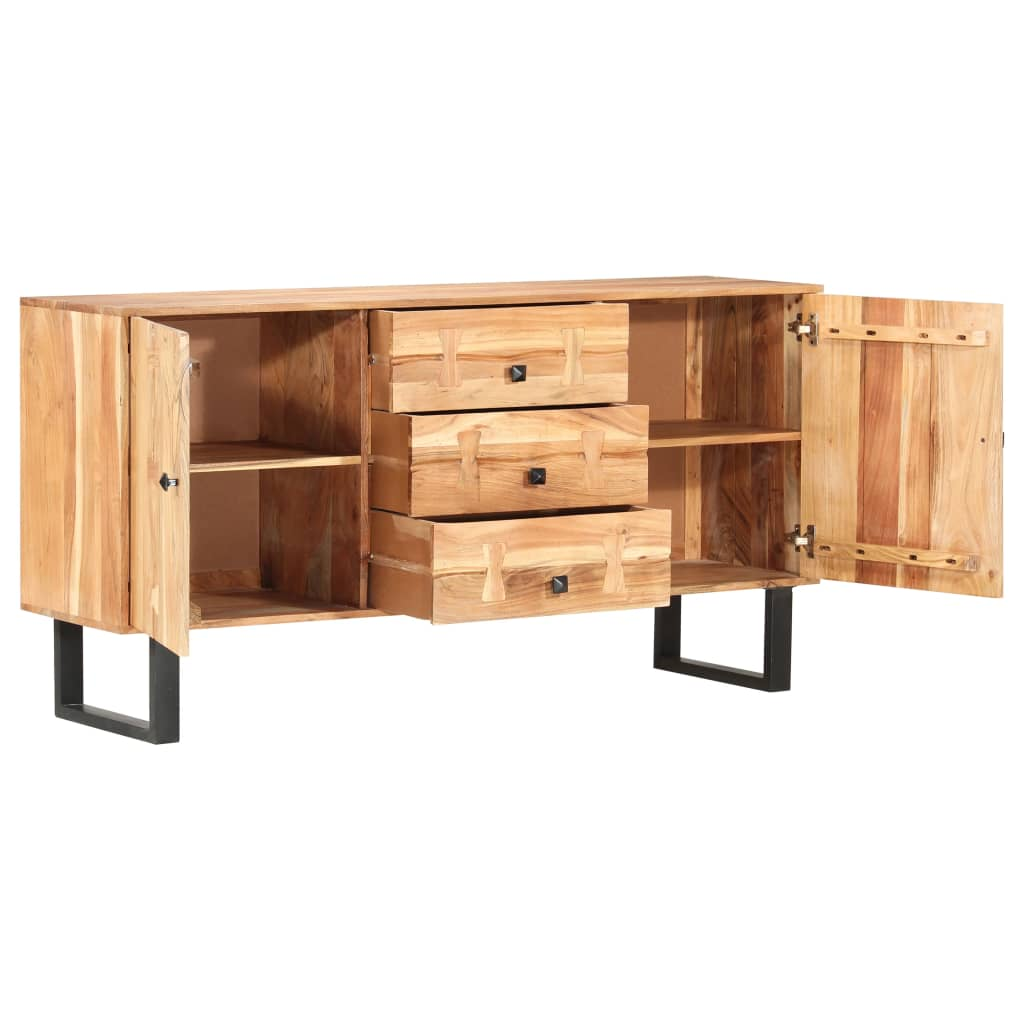 Solid Acacia Wood Industrial Style Sideboard 150x40x75 cm