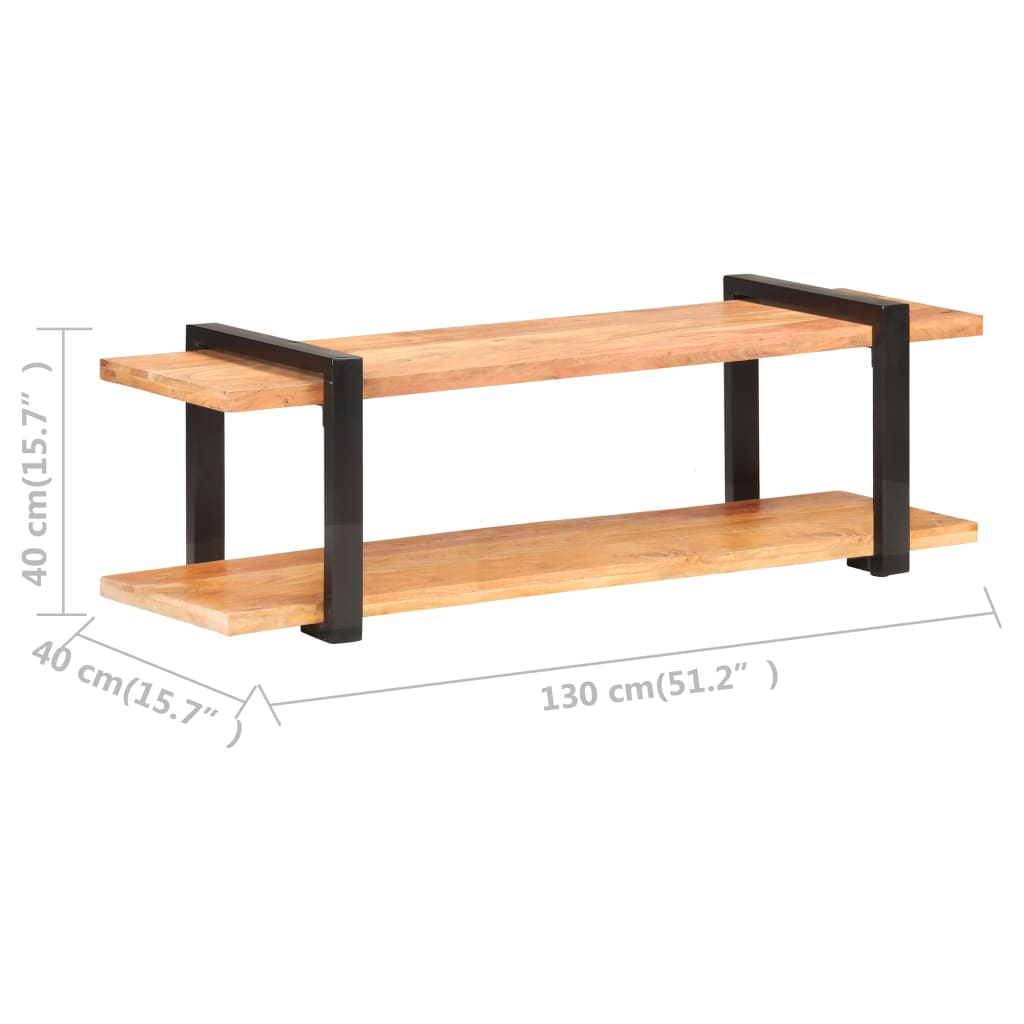 Industrial Style Solid Acacia Wood TV Cabinet 130x40x40 cm