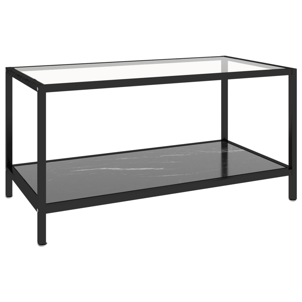 Tea Tables 2 pcs Tempered Glass Black