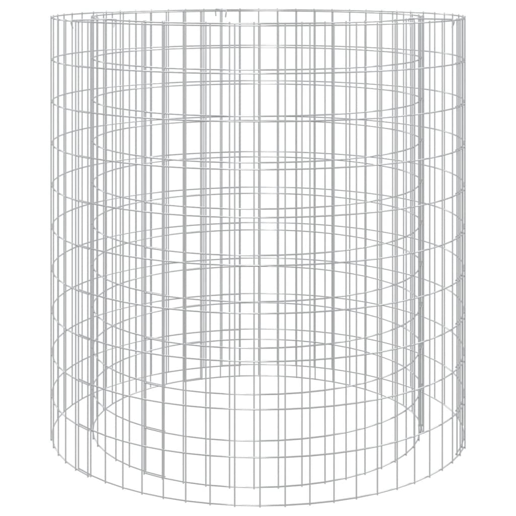 Gabion Fire Pit Ø 100 cm Galvanised Iron