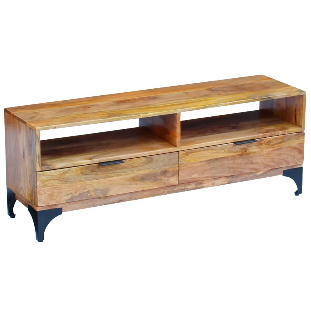 Industrial Style Mango Wood TV Stand 120x35x45 cm