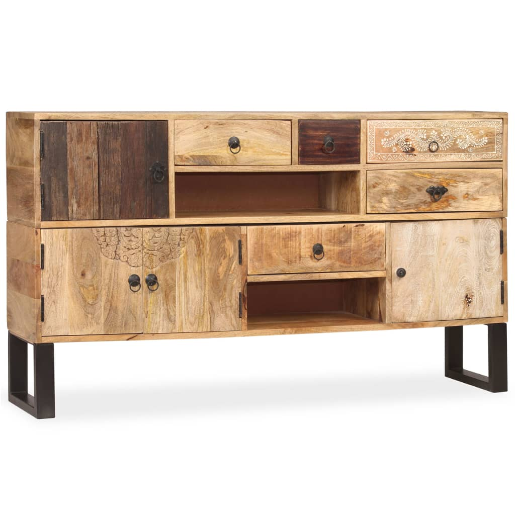 Large Industrial Style Sideboard Solid Mango Wood 140x30x80 cm