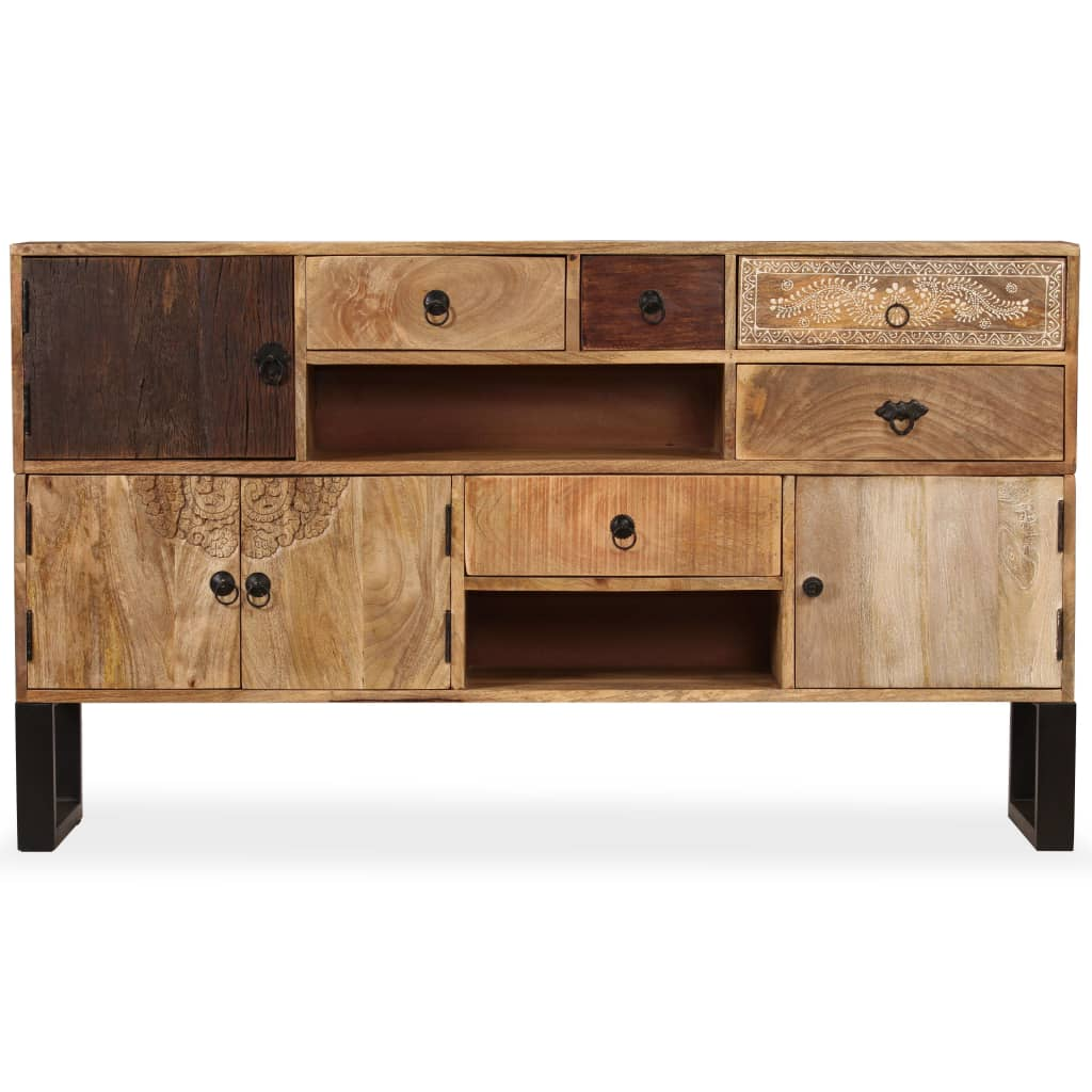 Large Industrial Style Sideboard Solid Mango Wood 140x30x80 cm