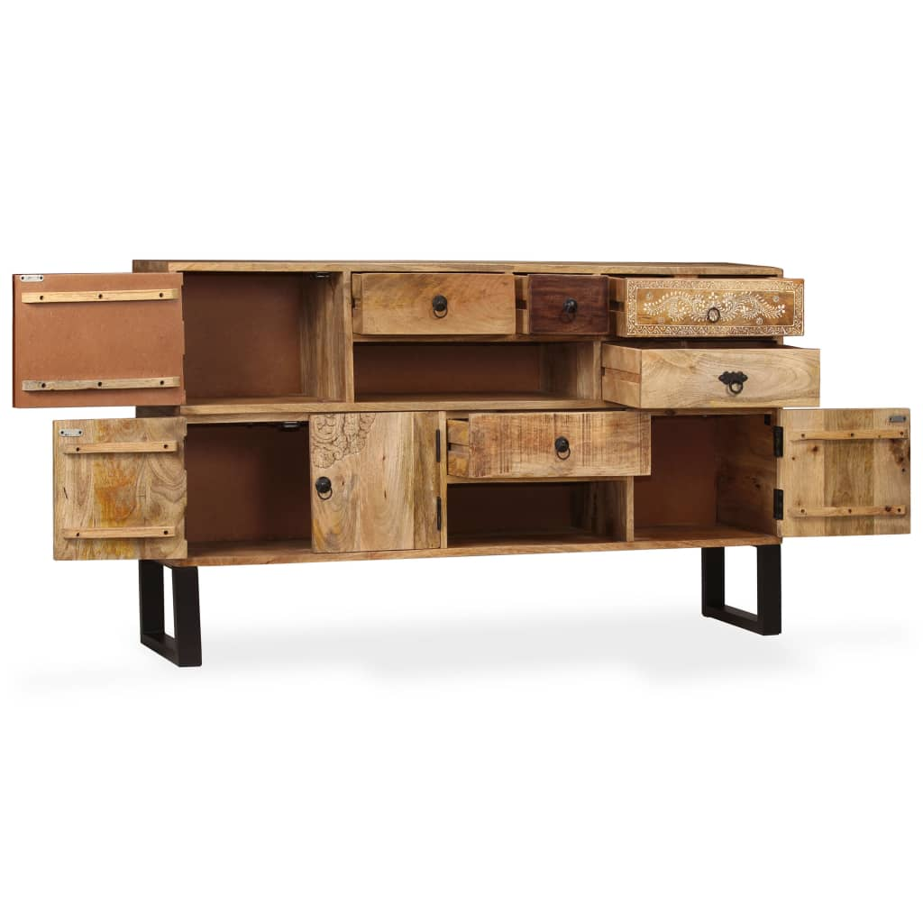 Large Industrial Style Sideboard Solid Mango Wood 140x30x80 cm