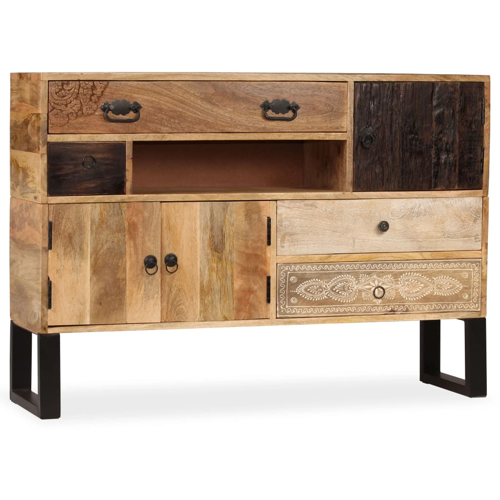 Large Industrial Style Sideboard Solid Mango Wood 115x30x80 cm