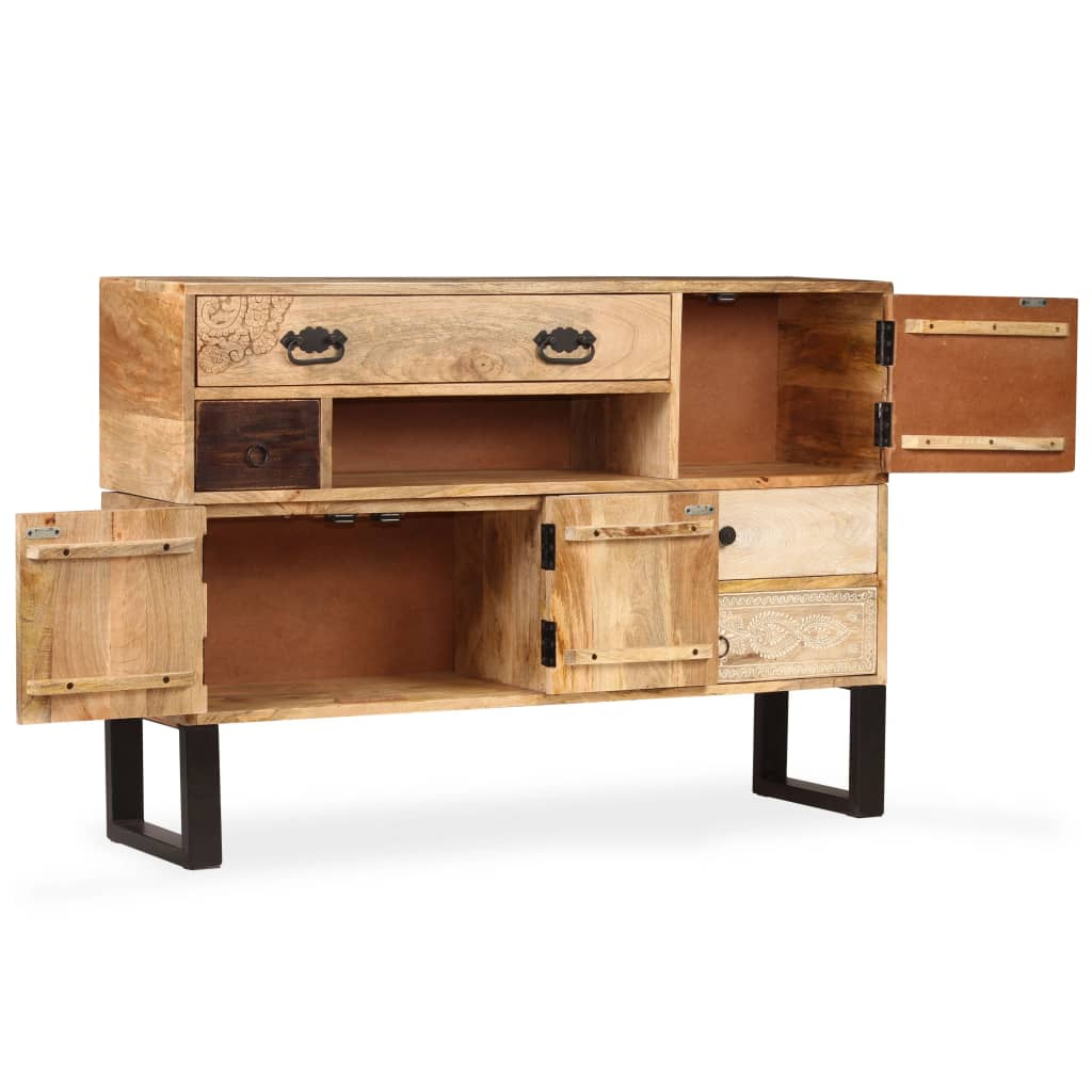 Large Industrial Style Sideboard Solid Mango Wood 115x30x80 cm