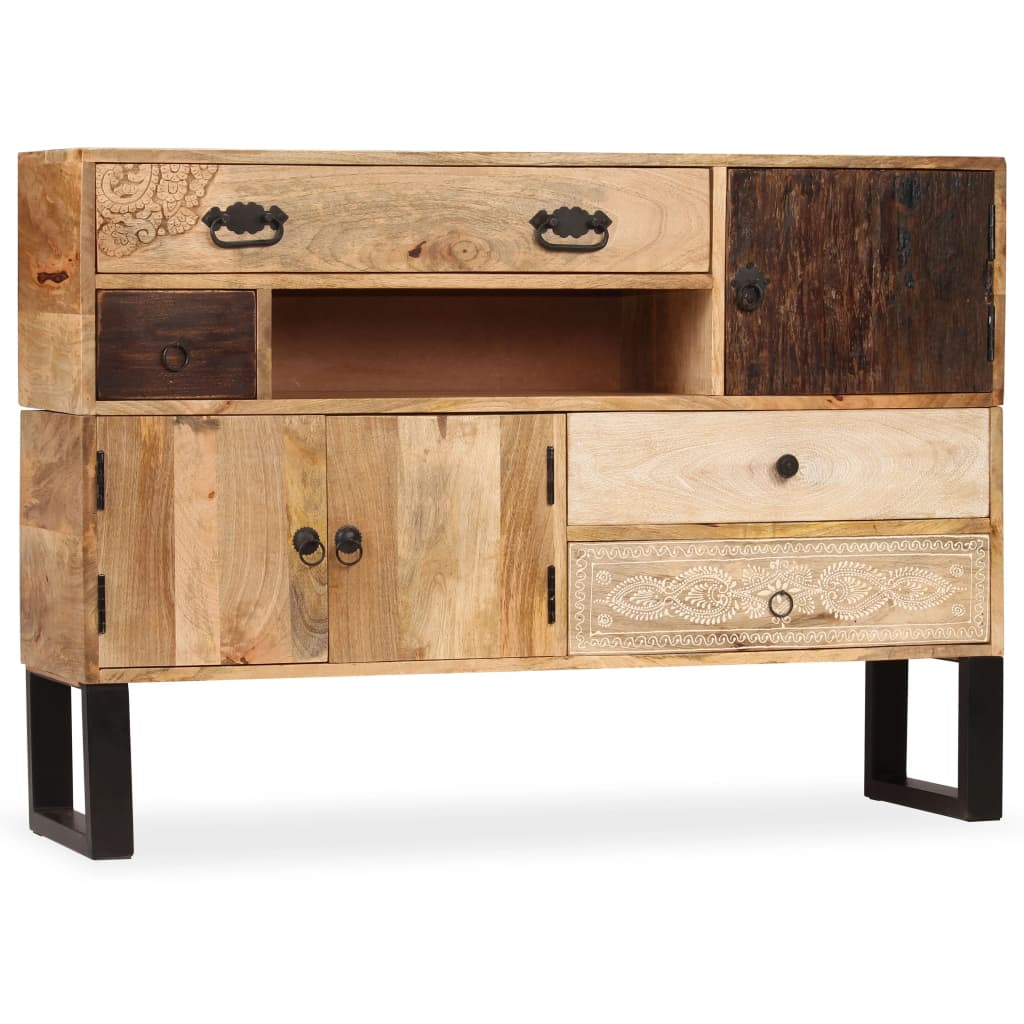 Large Industrial Style Sideboard Solid Mango Wood 115x30x80 cm