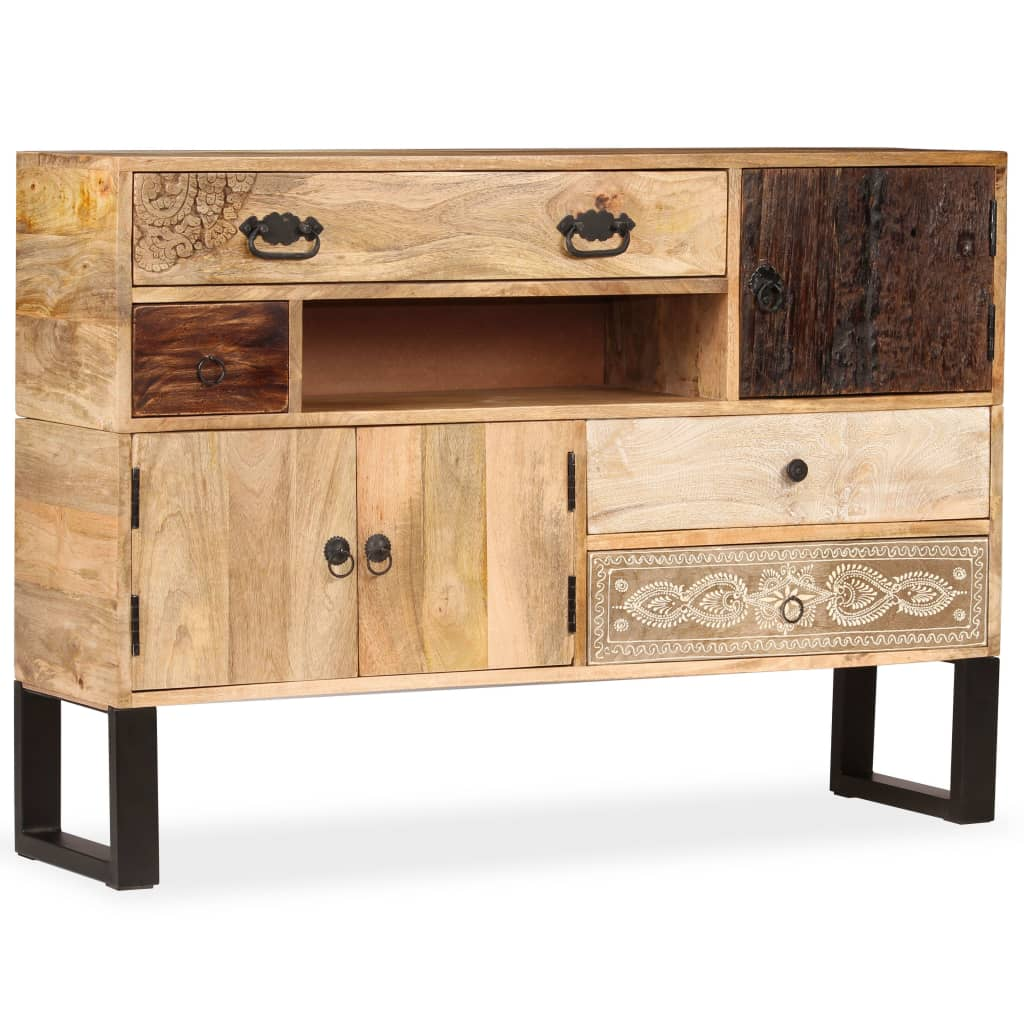 Large Industrial Style Sideboard Solid Mango Wood 115x30x80 cm