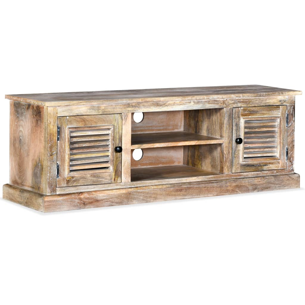 Distressed Wood Style Solid Mango Wood TV Cabinet