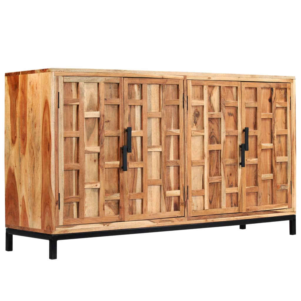 Solid Acacia Wood Sideboard 145x40x80 cm