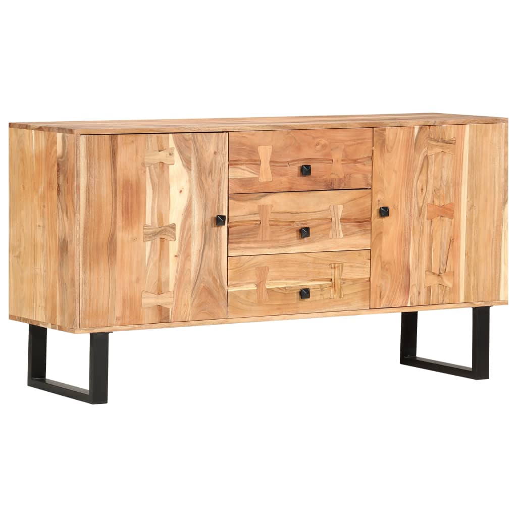 Solid Acacia Wood Industrial Style Sideboard 150x40x75 cm