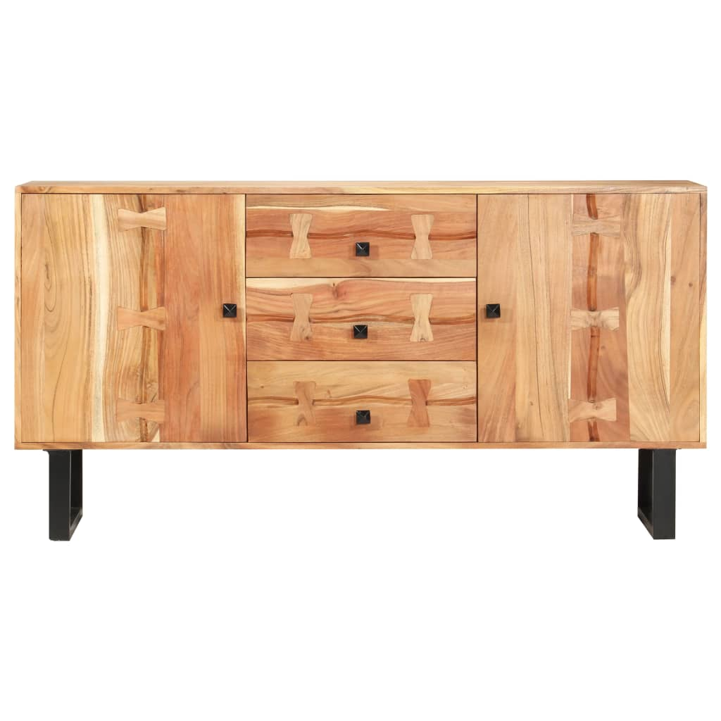 Solid Acacia Wood Industrial Style Sideboard 150x40x75 cm