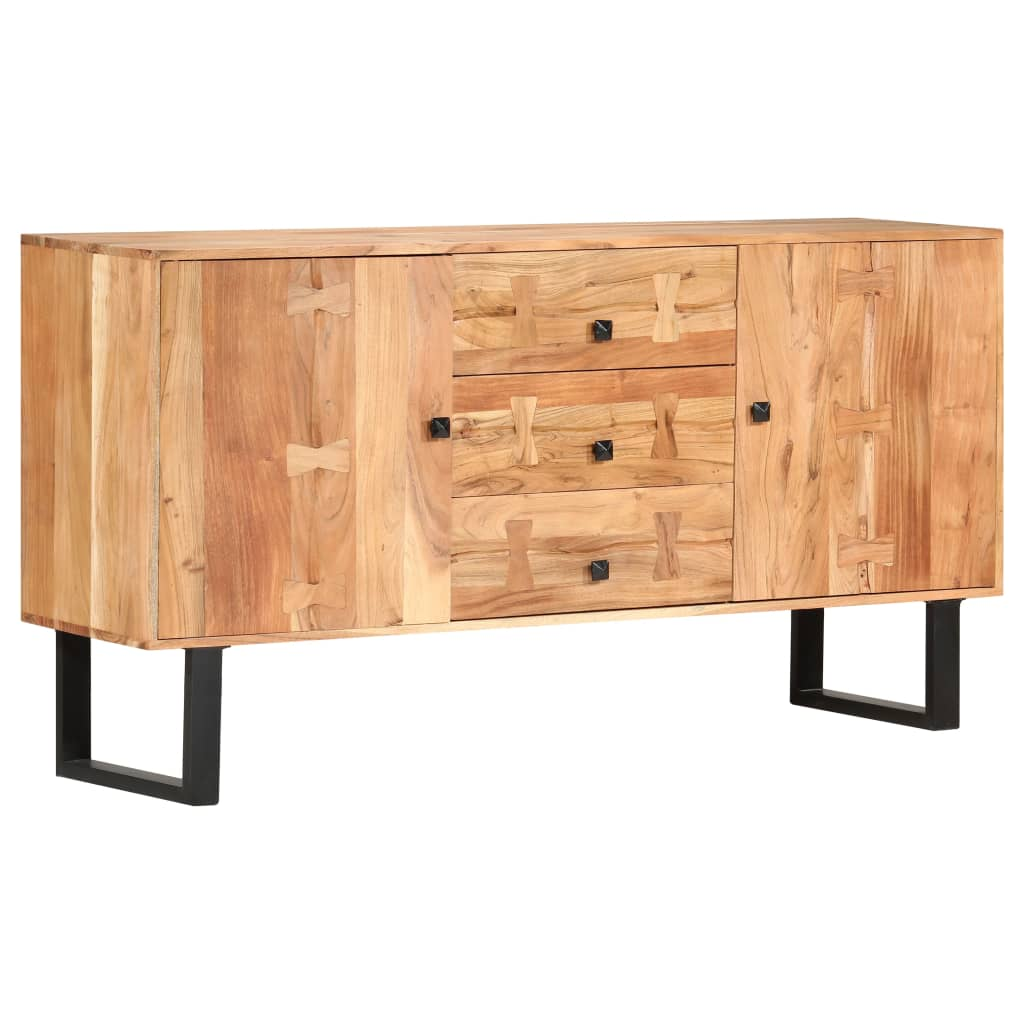 Solid Acacia Wood Industrial Style Sideboard 150x40x75 cm