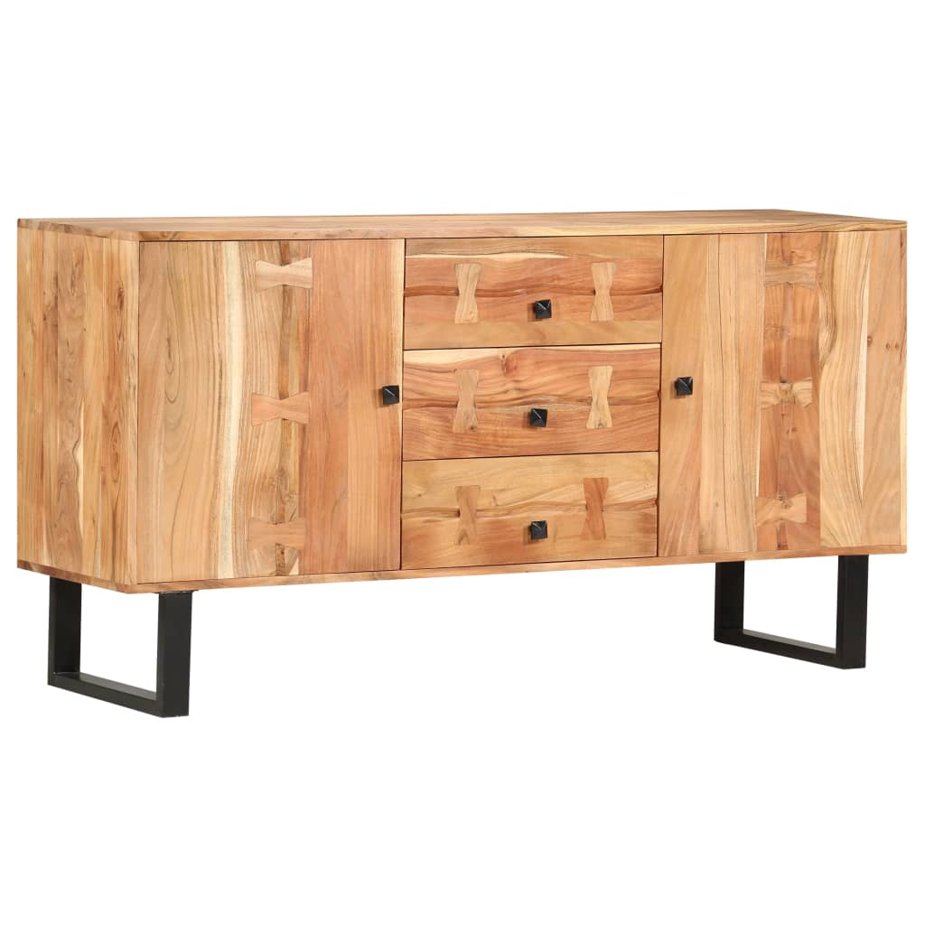 Solid Acacia Wood Industrial Style Sideboard 150x40x75 cm