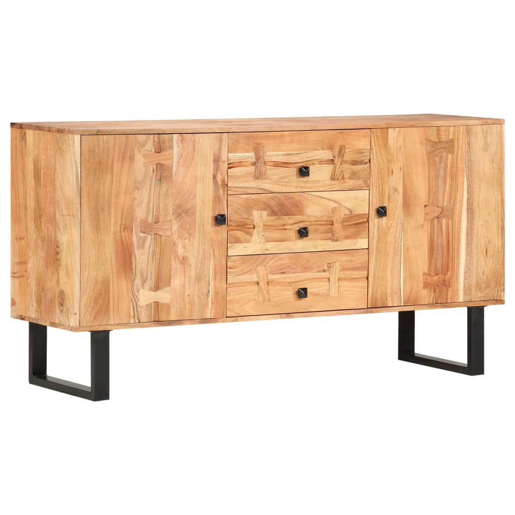 Solid Acacia Wood Industrial Style Sideboard 150x40x75 cm