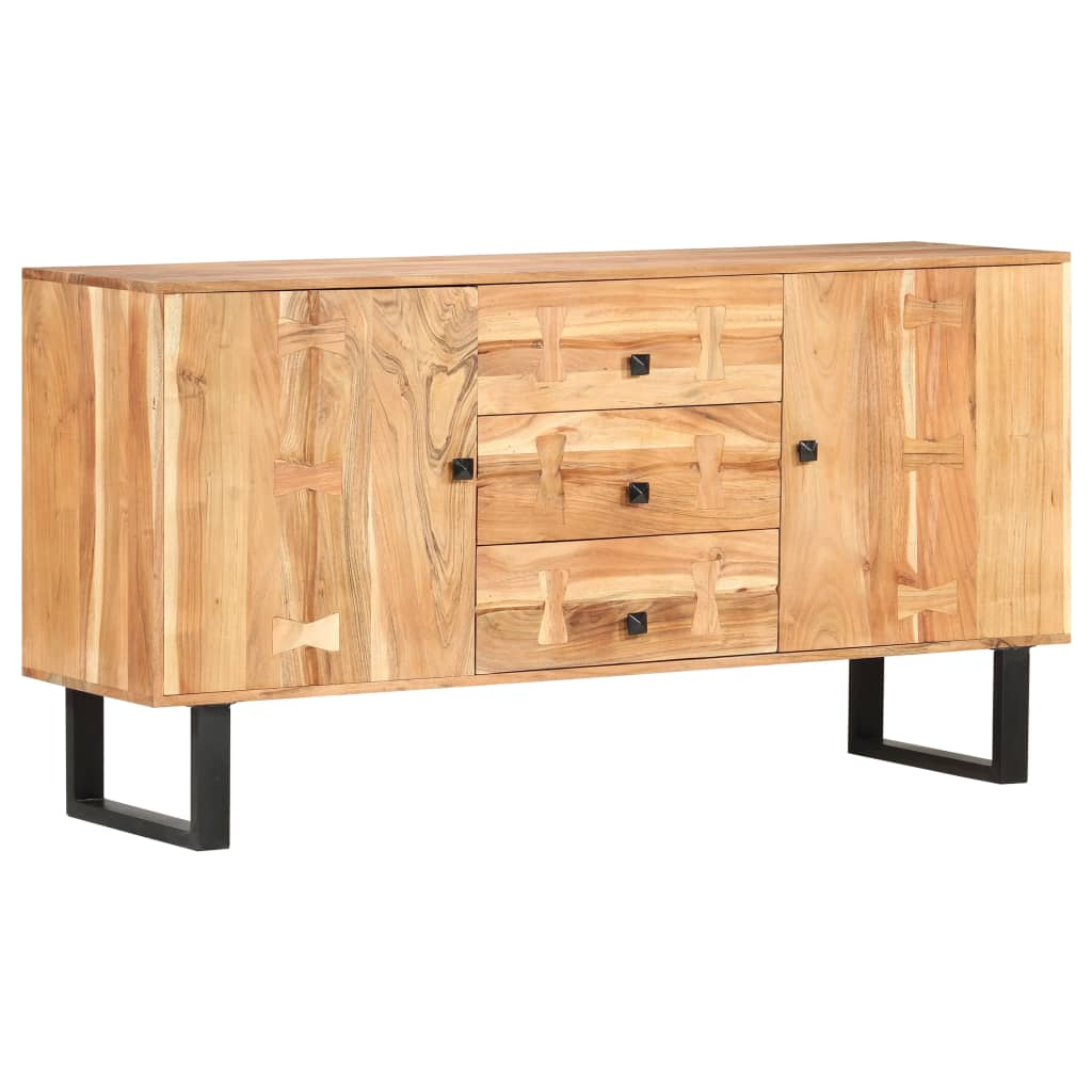 Solid Acacia Wood Industrial Style Sideboard 150x40x75 cm